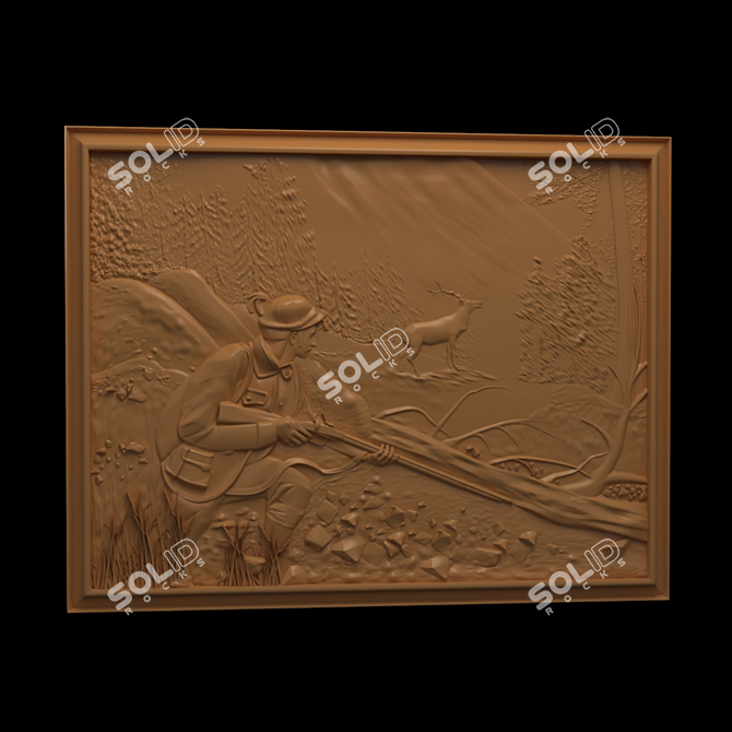 Hunter's Realm: 3D Wall Art 3D model image 1