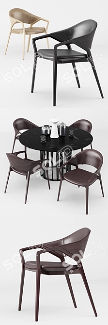 Modern Dining Set: 133 Ico & 475 Boboli by Cassina 3D model image 2