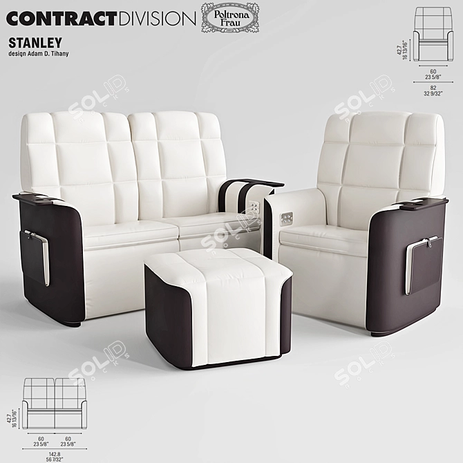 Luxury Cinema Seating: Poltrona Frau STANLEY 3D model image 1