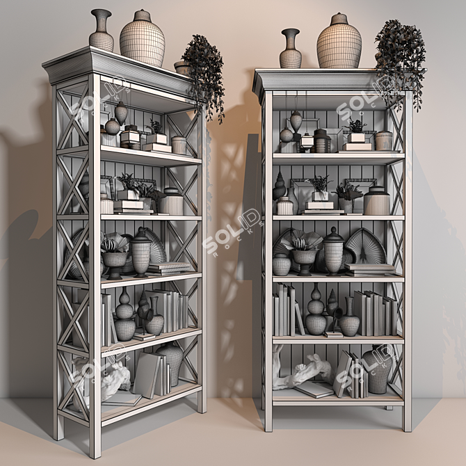 Azure Bliss Vase Collection Set 3D model image 3