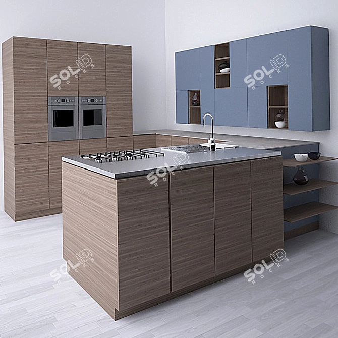 Poliform Kitchen Set - Modern Design 3D model image 2