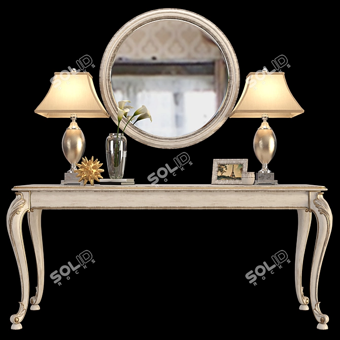 Elegant Santa Marino Console Set 3D model image 1
