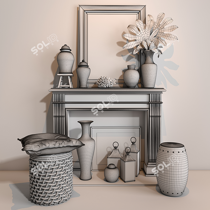 Soothing Blue Vase Collection 3D model image 2