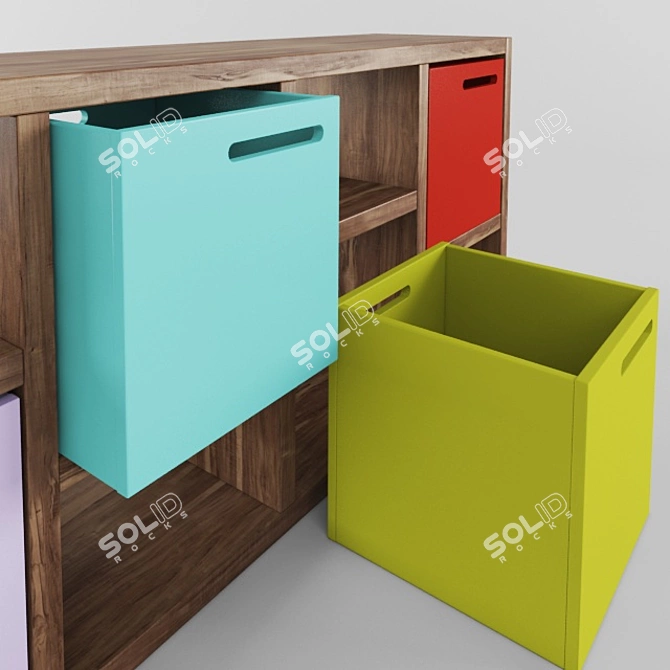 Temahome Boxed Bookcase: Contemporary Storage Solution 3D model image 2