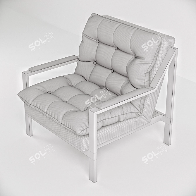 Luxury Cameron Gold Navy Armchair 3D model image 3