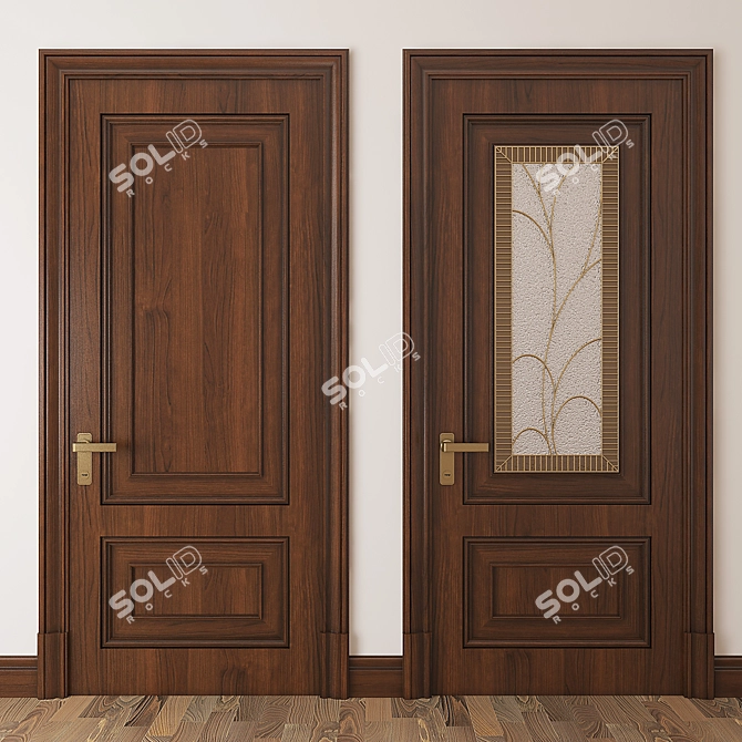 Elegant Classic Door 02 3D model image 2