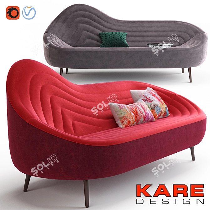 Title for Kare Design Sofa Isobar (red): Modern Red Sofa with Polyester Cover

Title for Kare Design Sofa Isobar (gray): Cont 3D model image 1