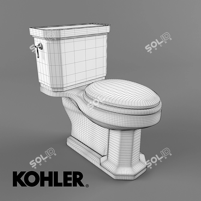 Kohler Kathryn K-3324: Stylish Floor-Mounted Toilet 3D model image 3