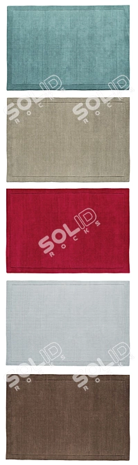 York Rugs: Chocolate, Duck Egg, Poppy, Taupe, Teal - 5 Elegant Designs 3D model image 2