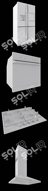Stylish Set of BEKO Kitchen Appliances 3D model image 3