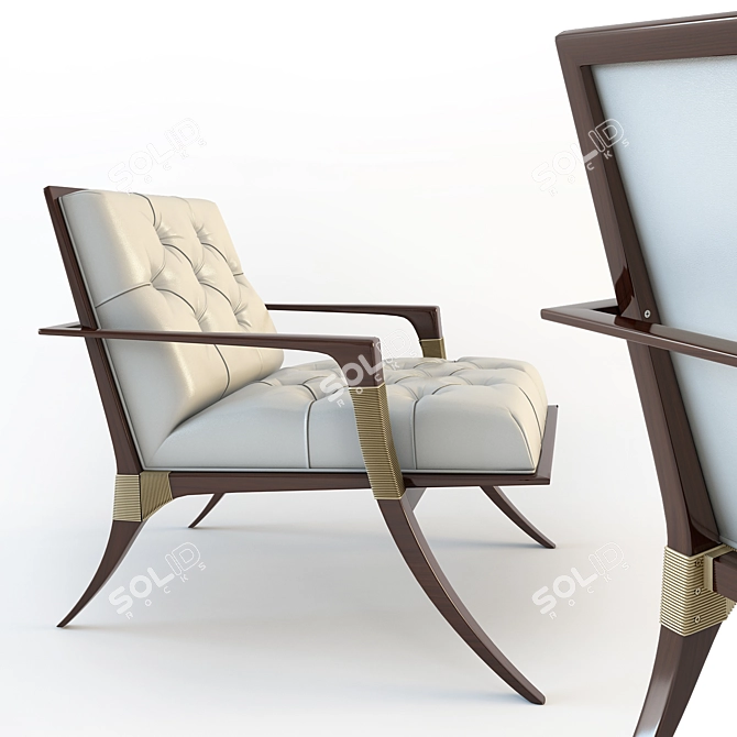 Luxurious Athens Tufted Lounge Chair 3D model image 1
