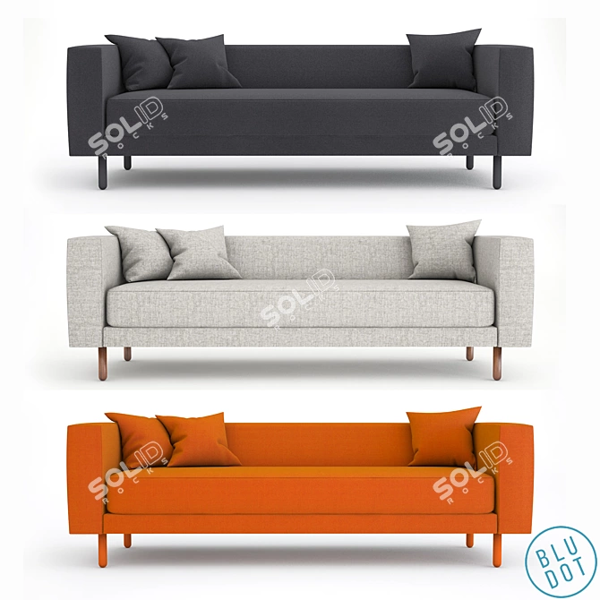 Minimalist Lounger: Bludot Mono Sofa 3D model image 1