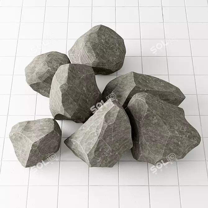 Rock Stone Collection: 7 Unique Gems 3D model image 1