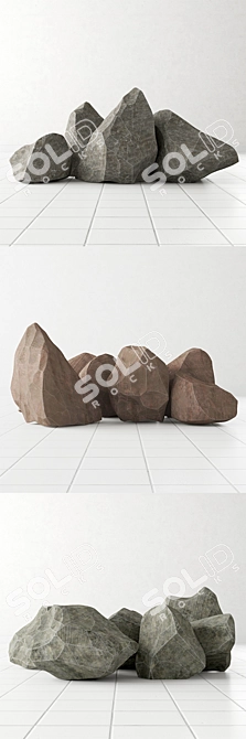 Rock Stone Collection: 7 Unique Gems 3D model image 2