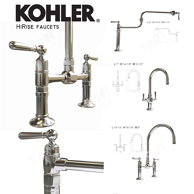 Elevate Your Space: Kohler Hirise Faucet 3D model image 1