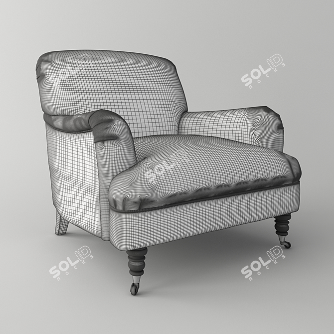 Midnight Blue Accent Chair: Timeless Elegance 3D model image 2