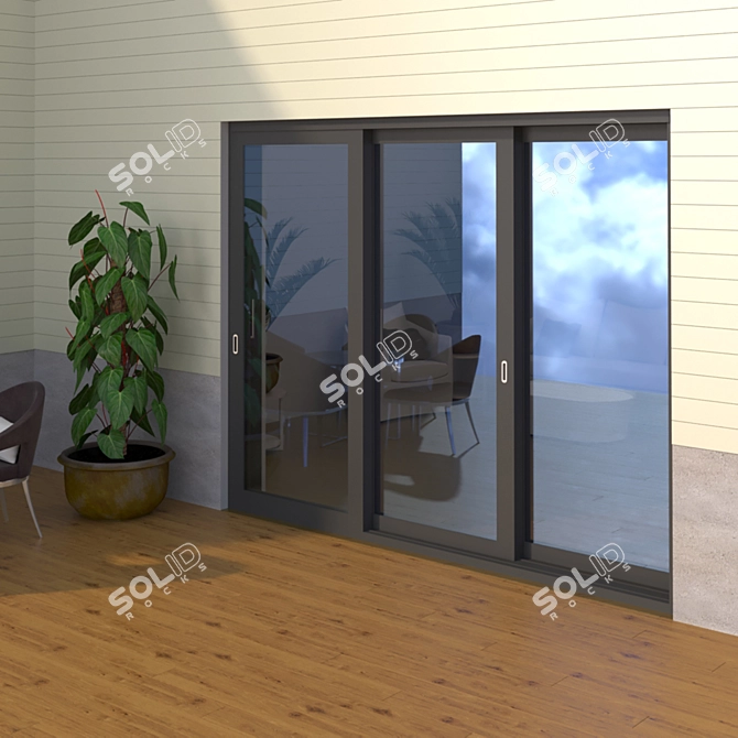 Schuco ASS 70.HI Sliding Door 3D model image 2