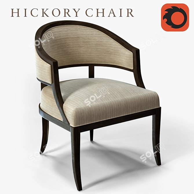 Hampton's Hickory Chair: Claude Classic 3D model image 1