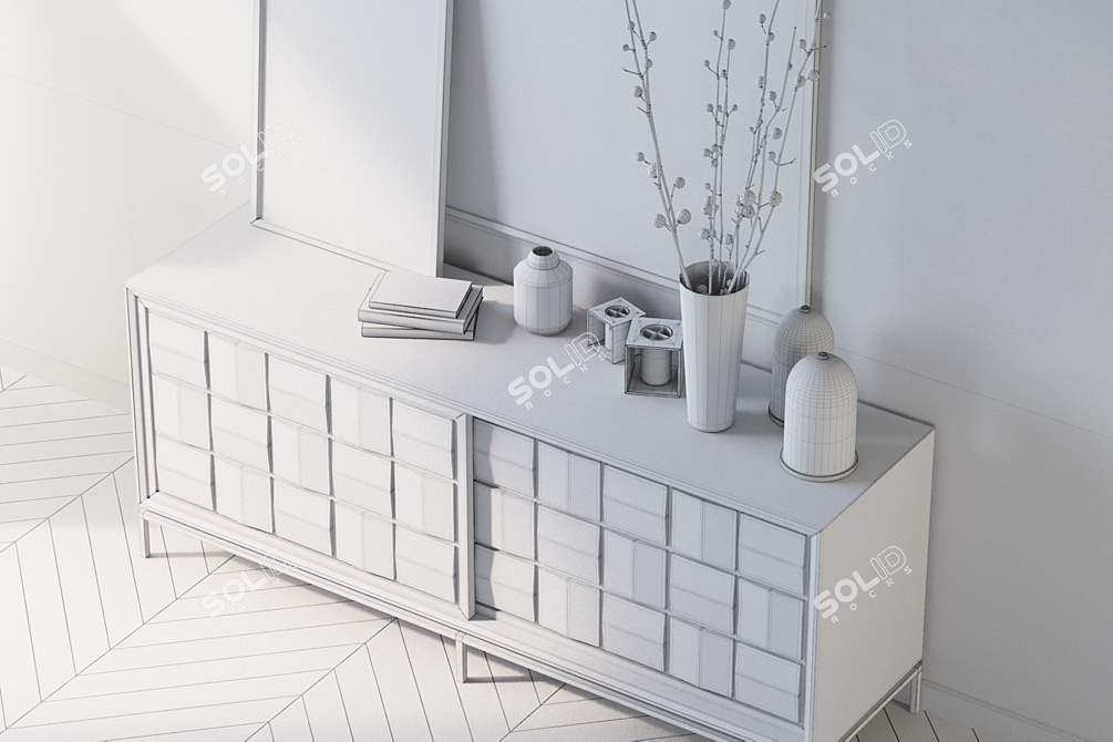 Modern Terrell Console Table 3D model image 3