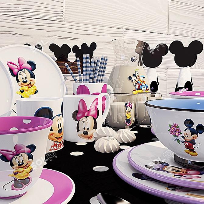 Mickey Mouse Kids' Dish Set 3D model image 2