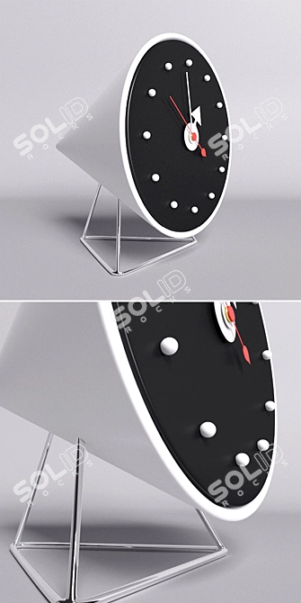 Sleek Cone Desk Clock by Vitra 3D model image 2