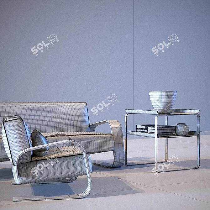 Modernized Classic: Jindrich Halabala Set 3D model image 2