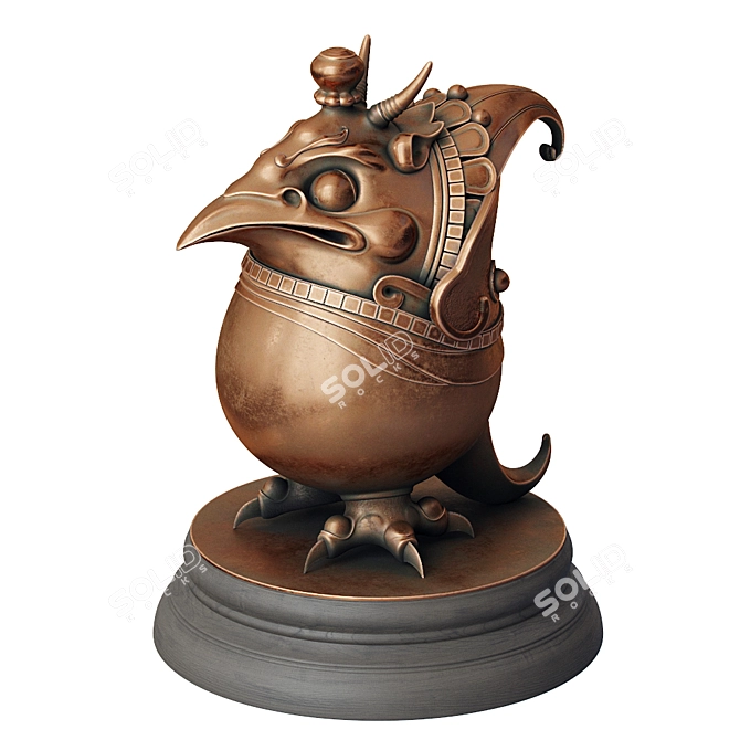 Copper Garuda Statue 3D model image 1