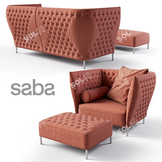 Saba Italia Quilt Set: Stylish and Versatile Furniture 3D model image 2