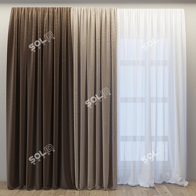 Elegant Curtain | 3D Model 3D model image 1