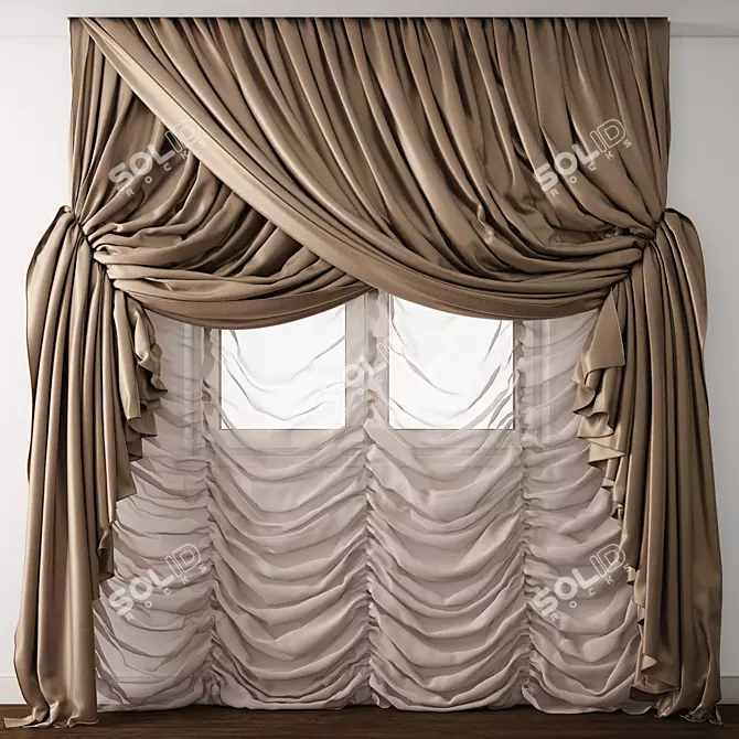 Exquisite Curtain Model: Max & OBJ (2011-2014) 3D model image 1