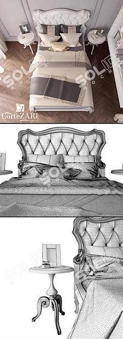 Luxury Sleeping Set: Fabric Cortezari 1 - Italy 3D model image 3