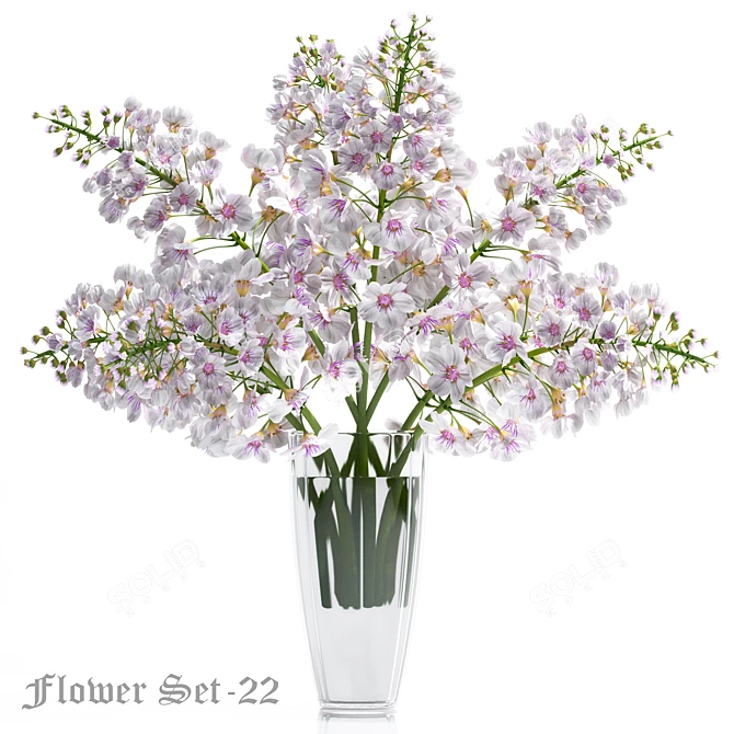 Elegant Floral Vase Collection 3D model image 1