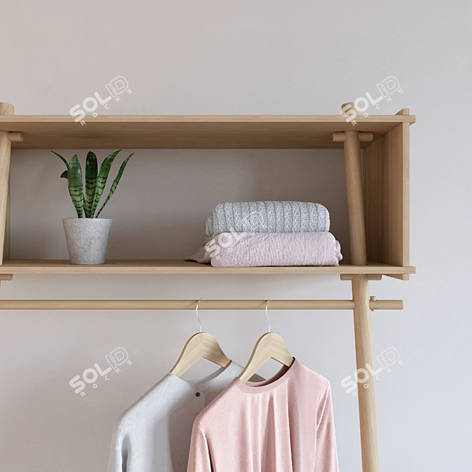 Contemporary Wardrobe Solution 3D model image 2