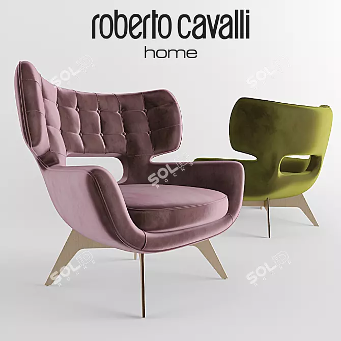 Luxury Maclaine Armchair by Roberto Cavalli 3D model image 1