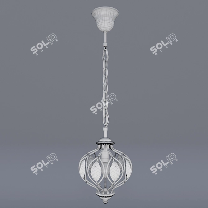 Fes Pendant Lamp: Crystal & Metal, Brown (1-Light) 3D model image 3