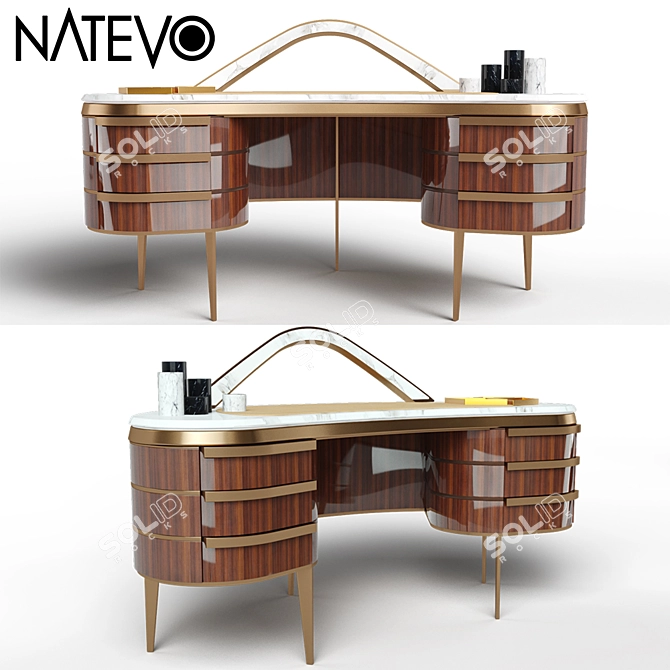 Elegant Natevo KARA Writing Desk 3D model image 1