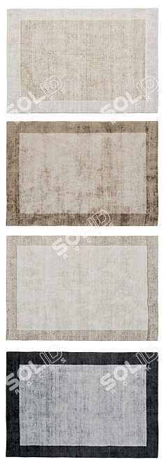 Elegant Asiatic Blade Border Rugs 3D model image 2