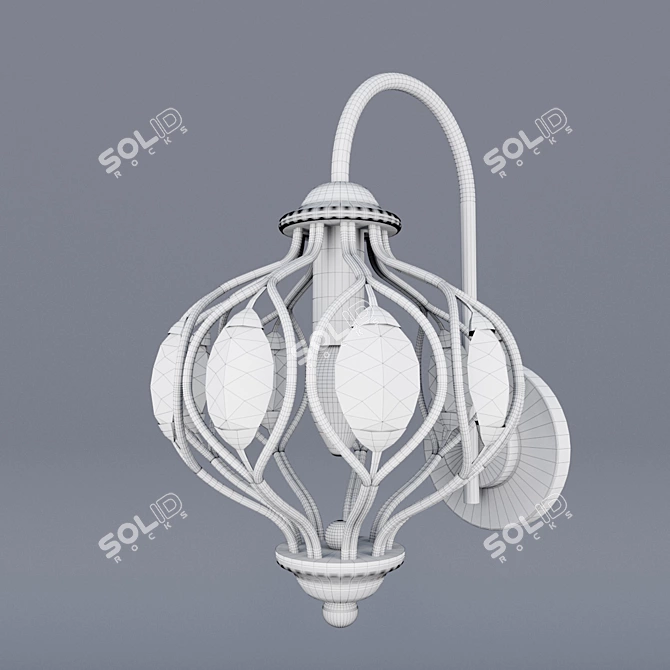 Elegant Crystal Wall Sconce 3D model image 2