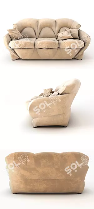 Elegant Classic Sofa 3D model image 2