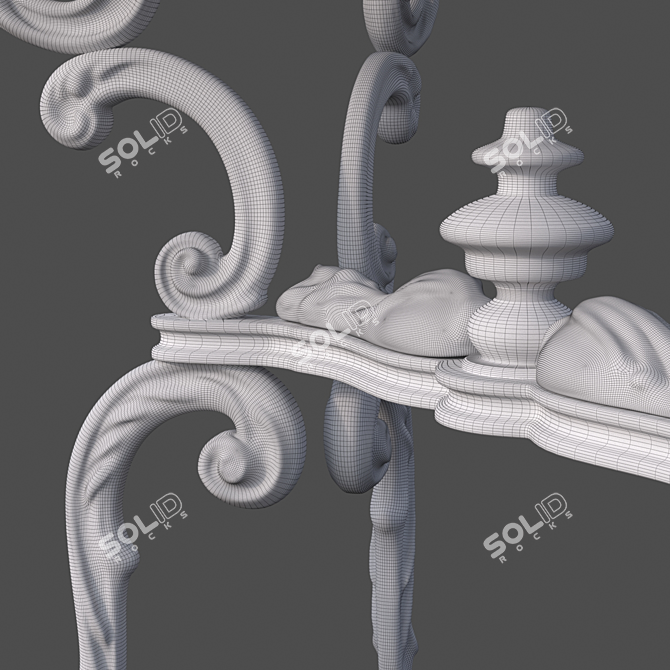 19th Century French Iron & Marble Table 3D model image 3