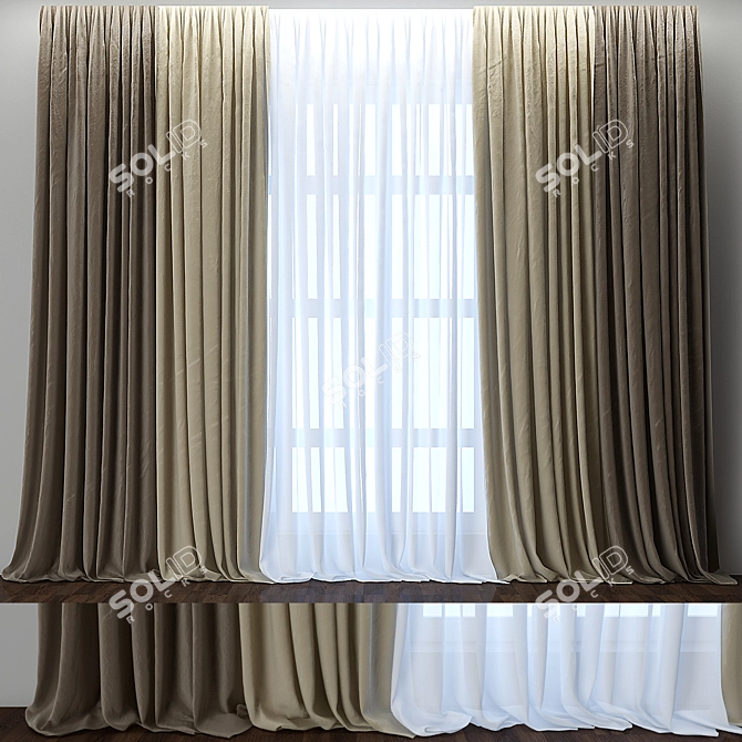 Elegant V-Ray Curtain 2011 3D model image 1