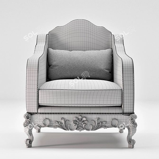 Italian Oak Armchair | Model MG 3311 3D model image 3