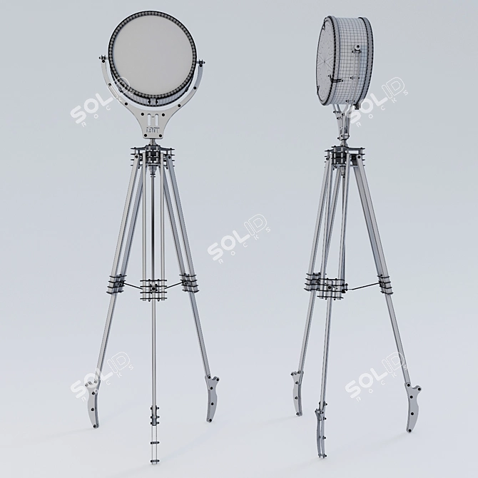 Industrial Loft-inspired Floor Lamp 3D model image 3