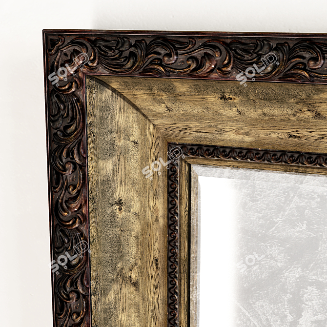 Elegant Classic Ornate Mirror 3D model image 2