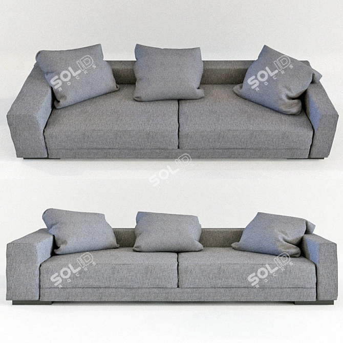 Modern Style Sofa with Pillows 3D model image 1