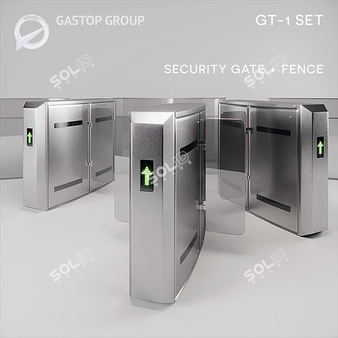 Gastop GT-1: Stylish 3D Security Gates 3D model image 1