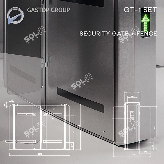 Gastop GT-1: Stylish 3D Security Gates 3D model image 3