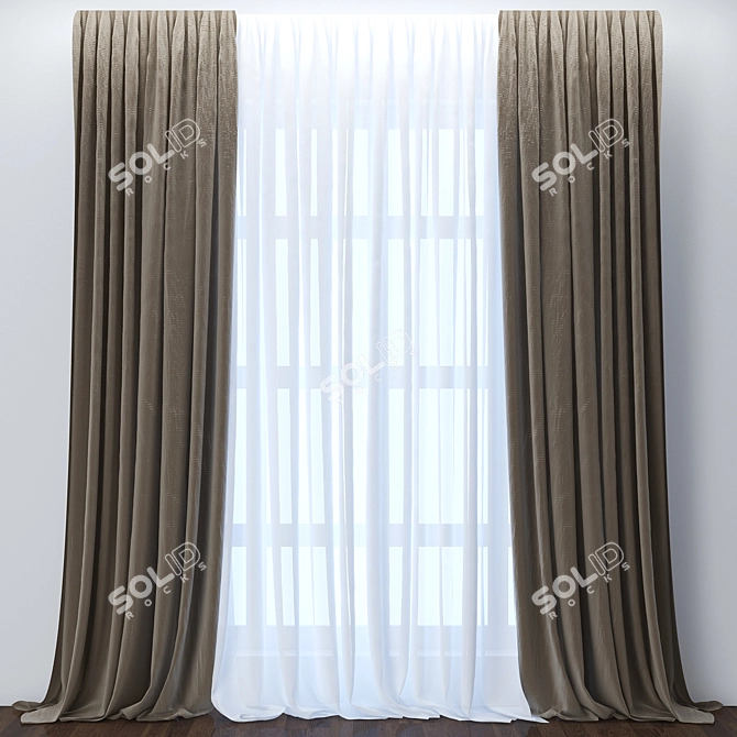 Elegant Curtain Collection 3D model image 2