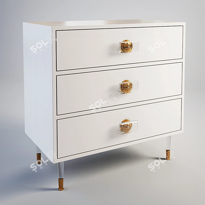 Eloquent 3-Drawer Chest - Gramercy Home 3D model image 1