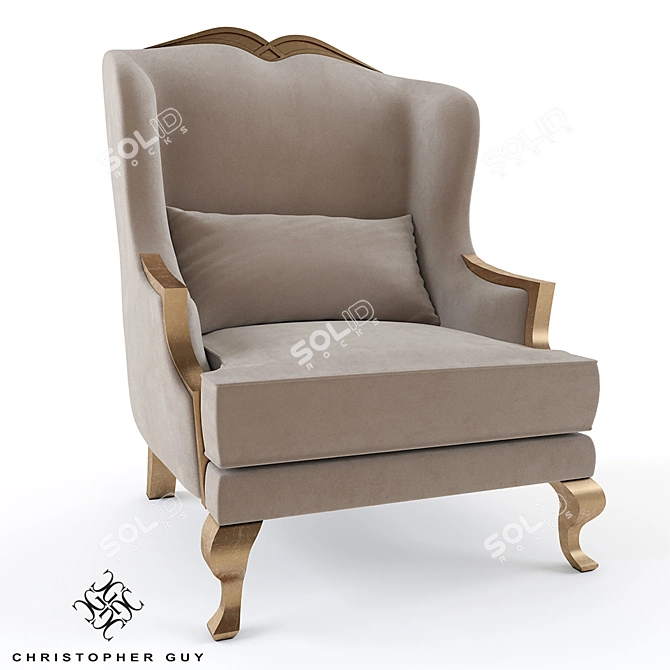 Gold Leaf Armchair / Christopher Guy 3D model image 1